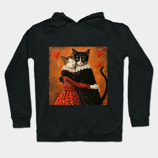 Vintage Valentines Cats Hoodie